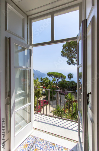 Balcony view from villa Rufolo in Ravello  Italy