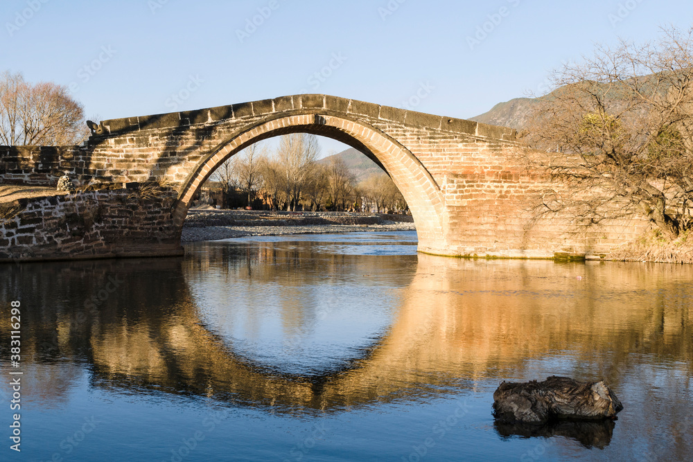 Yujin bridge over Heihui river in Shaxi, Yunnan province, China