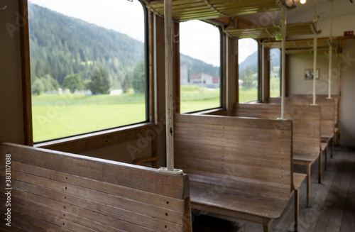 Interior of old train carriage, Davos, Switzerland © robertdering