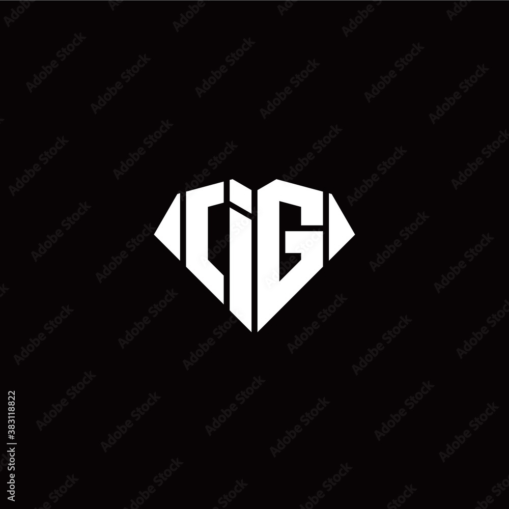 I G initial letter with diamond shape origami style logo template vector I G initial letter with diamond shape origami style logo template vector