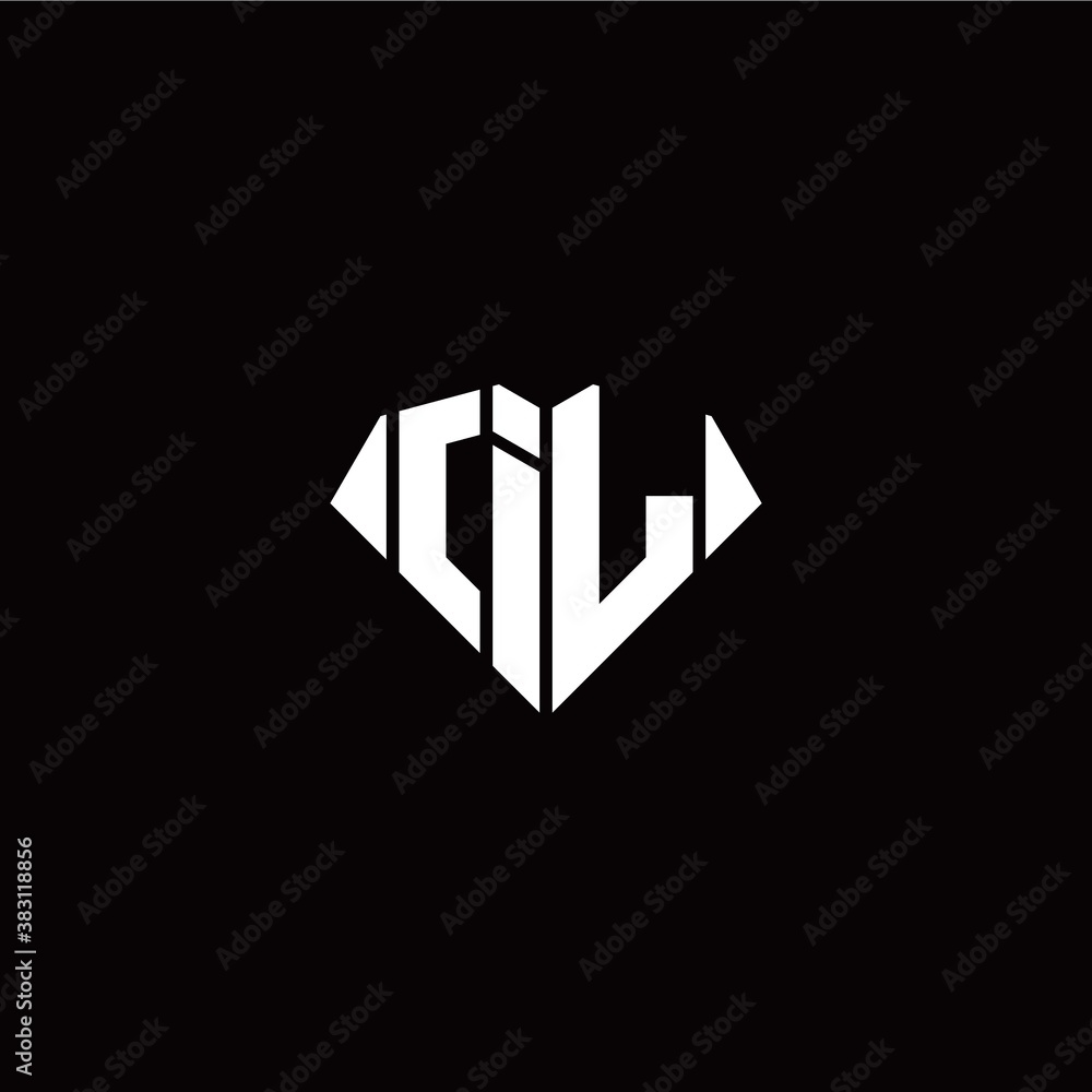 I L initial letter with diamond shape origami style logo template vector I L initial letter with diamond shape origami style logo template vector