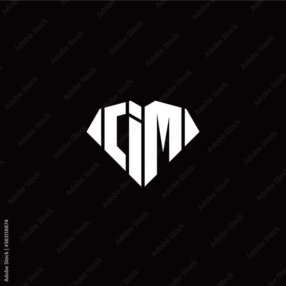 I M initial letter with diamond shape origami style logo template vector I M initial letter with diamond shape origami style logo template vector