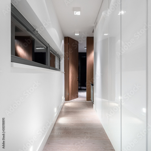 White and luxury home corridor