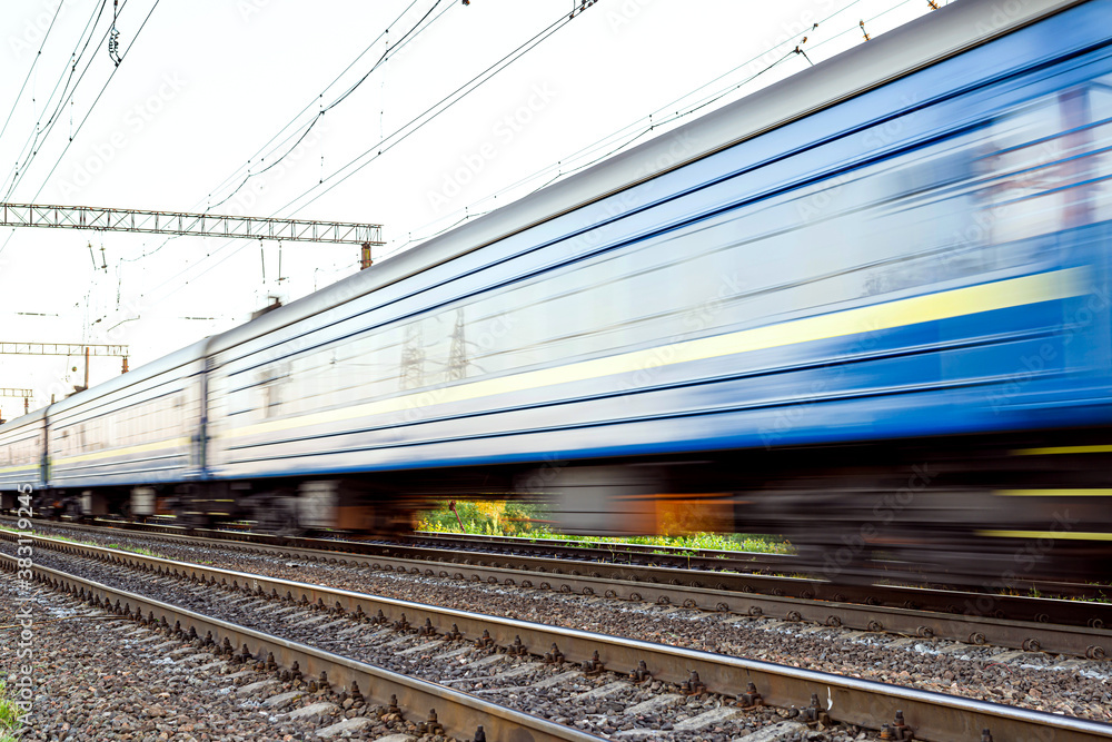 Passenger cars that are blurred at high speed Passenger cars that are blurred at high speed