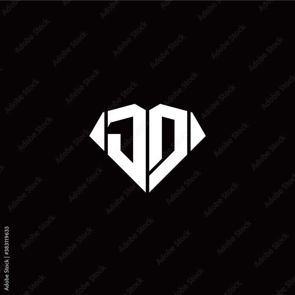 J D initial letter with diamond shape origami style logo template vector J D initial letter with diamond shape origami style logo template vector