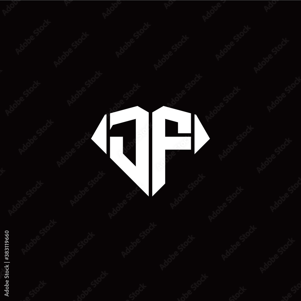 J F initial letter with diamond shape origami style logo template vector J F initial letter with diamond shape origami style logo template vector