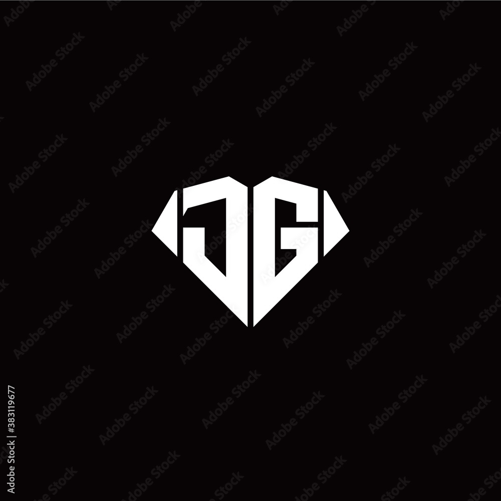 J G initial letter with diamond shape origami style logo template vector J G initial letter with diamond shape origami style logo template vector
