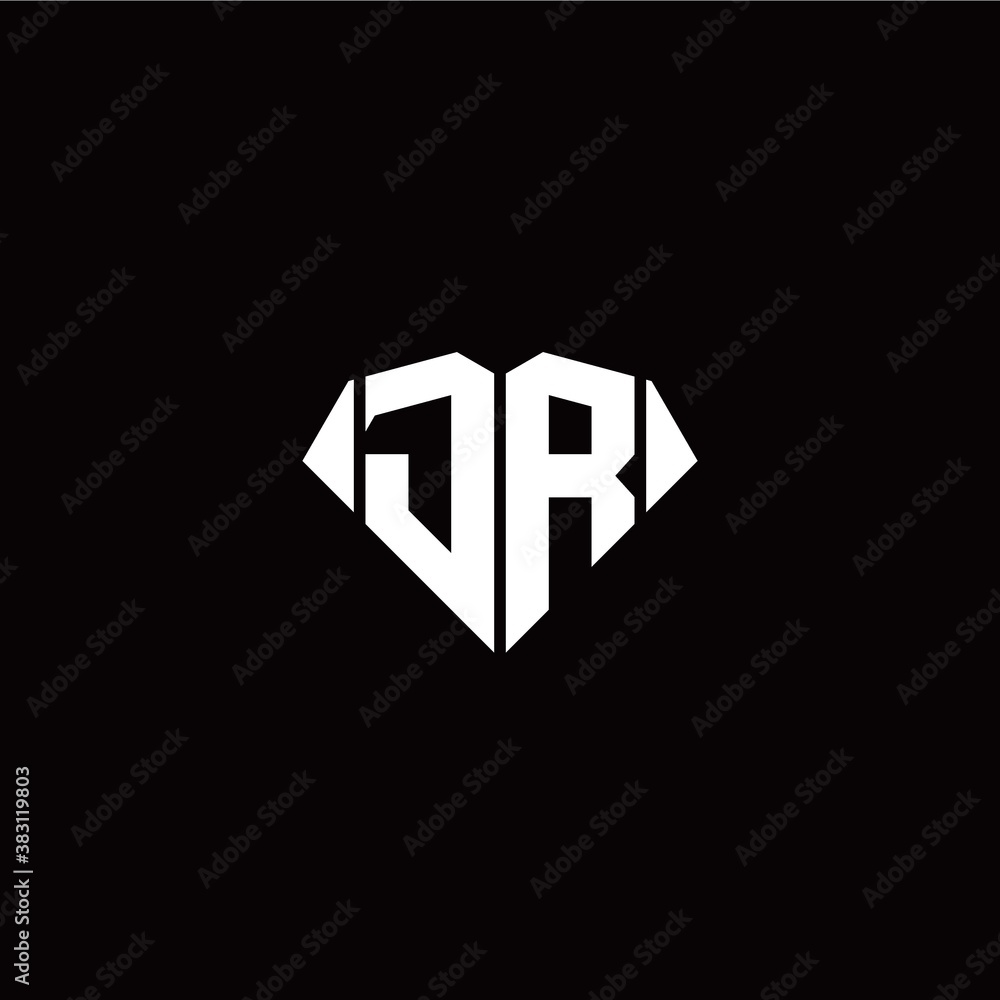 J R initial letter with diamond shape origami style logo template vector J R initial letter with diamond shape origami style logo template vector