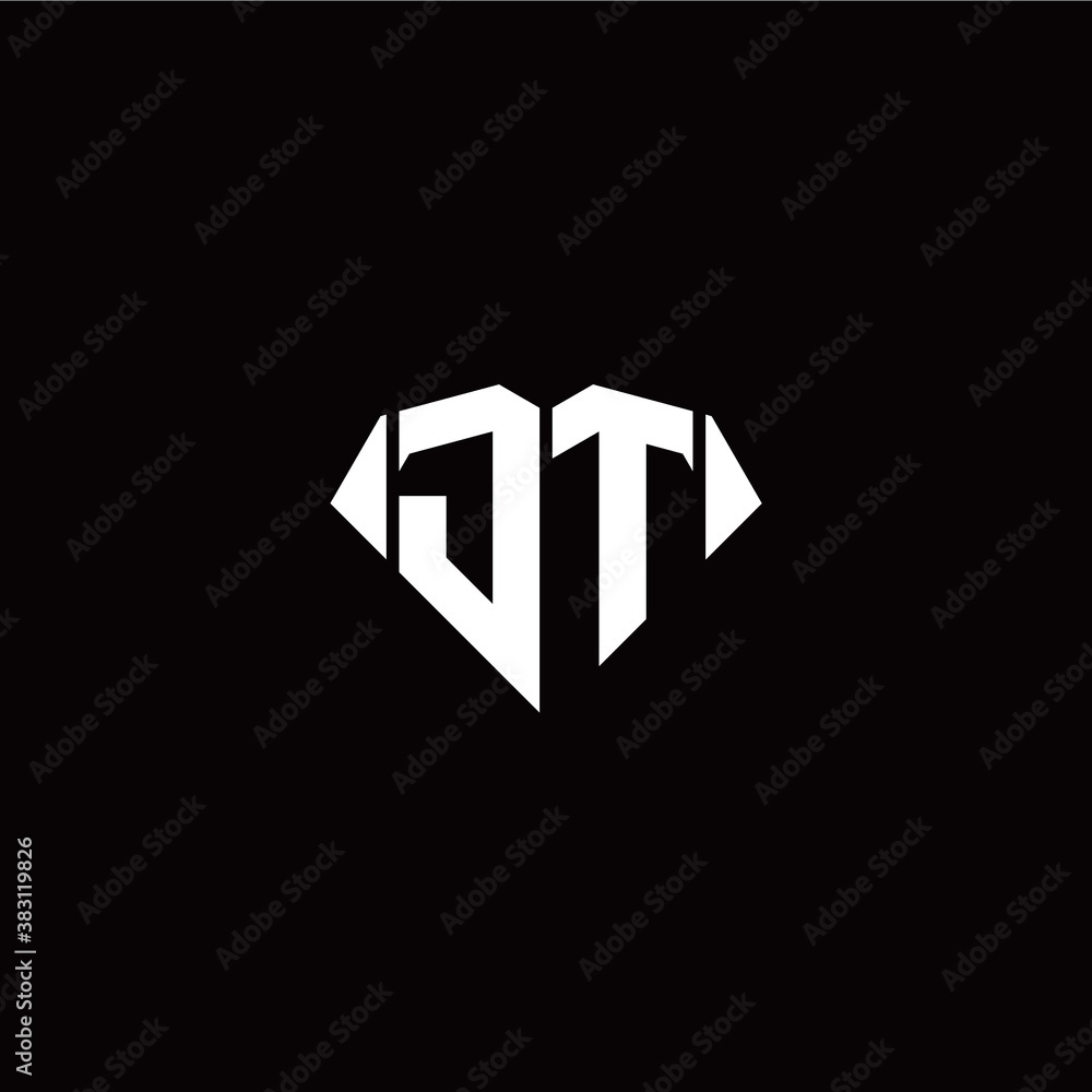 J T initial letter with diamond shape origami style logo template vector J T initial letter with diamond shape origami style logo template vector