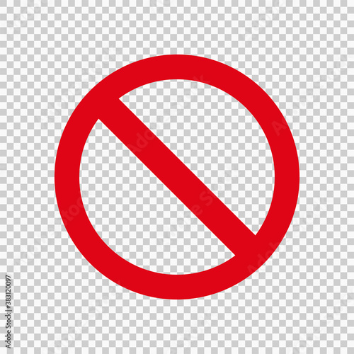 no entry restriction sign forbidding parking etc. Red round sign isolated on transparent background. Vector EPS 10