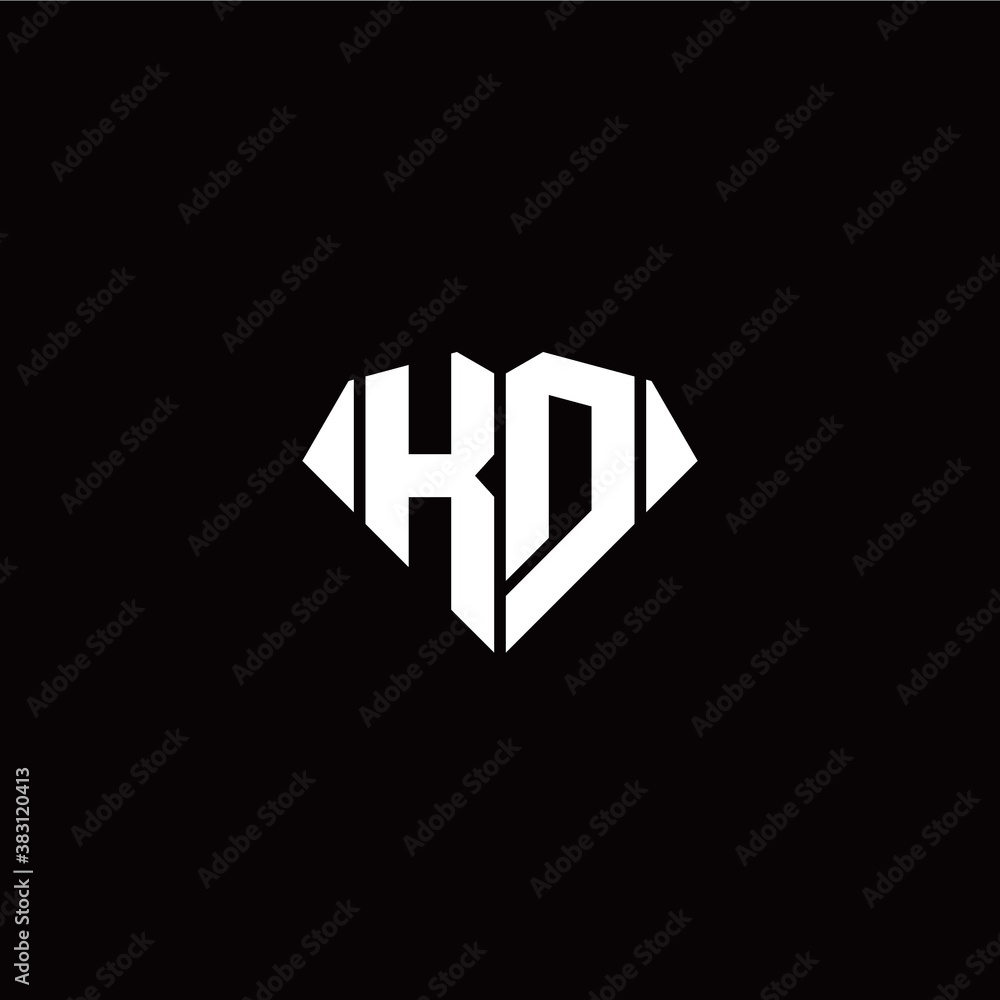 K D initial letter with diamond shape origami style logo template vector K D initial letter with diamond shape origami style logo template vector