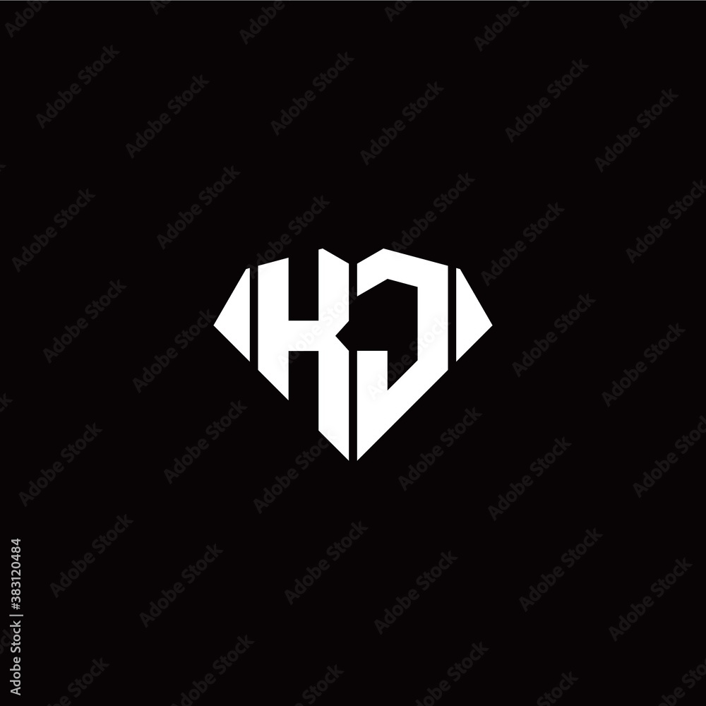 K J initial letter with diamond shape origami style logo template vector K J initial letter with diamond shape origami style logo template vector