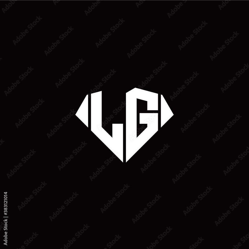 L G initial letter with diamond shape origami style logo template vector L G initial letter with diamond shape origami style logo template vector
