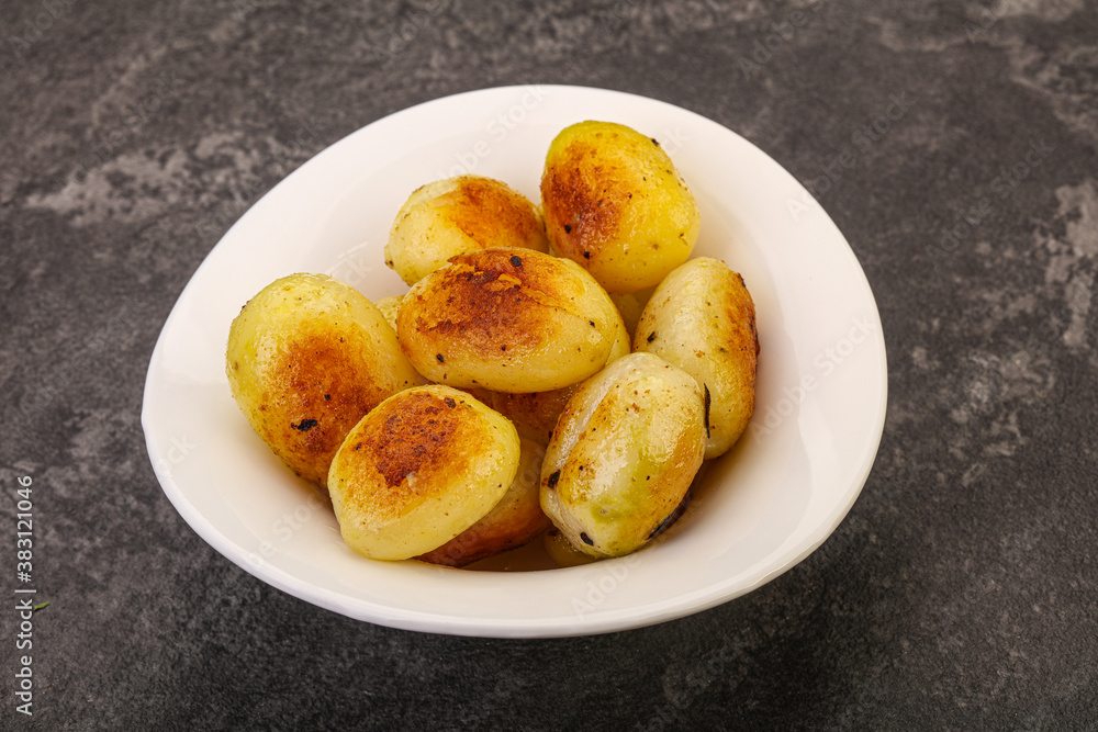 Roasted baby potato in the bowl Roasted baby potato in the bowl