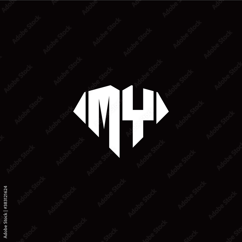 M Y initial letter with diamond shape origami style logo template vector M Y initial letter with diamond shape origami style logo template vector