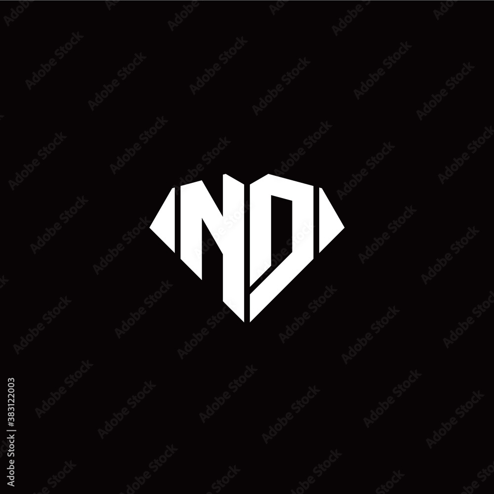 N D initial letter with diamond shape origami style logo template vector N D initial letter with diamond shape origami style logo template vector