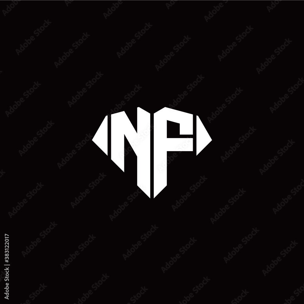N F initial letter with diamond shape origami style logo template vector N F initial letter with diamond shape origami style logo template vector