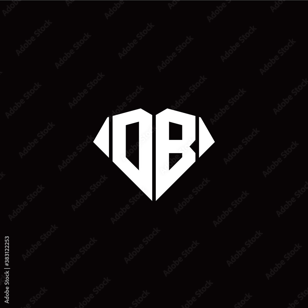 O B initial letter with diamond shape origami style logo template vector O B initial letter with diamond shape origami style logo template vector