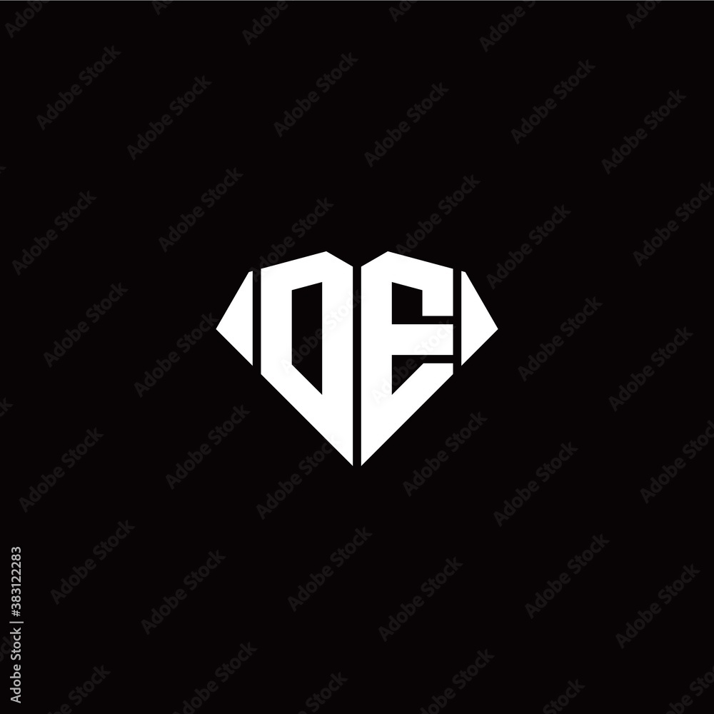 O E initial letter with diamond shape origami style logo template vector O E initial letter with diamond shape origami style logo template vector