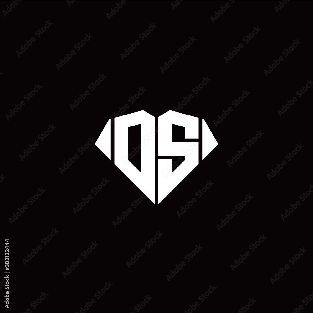 O S initial letter with diamond shape origami style logo template vector O S initial letter with diamond shape origami style logo template vector
