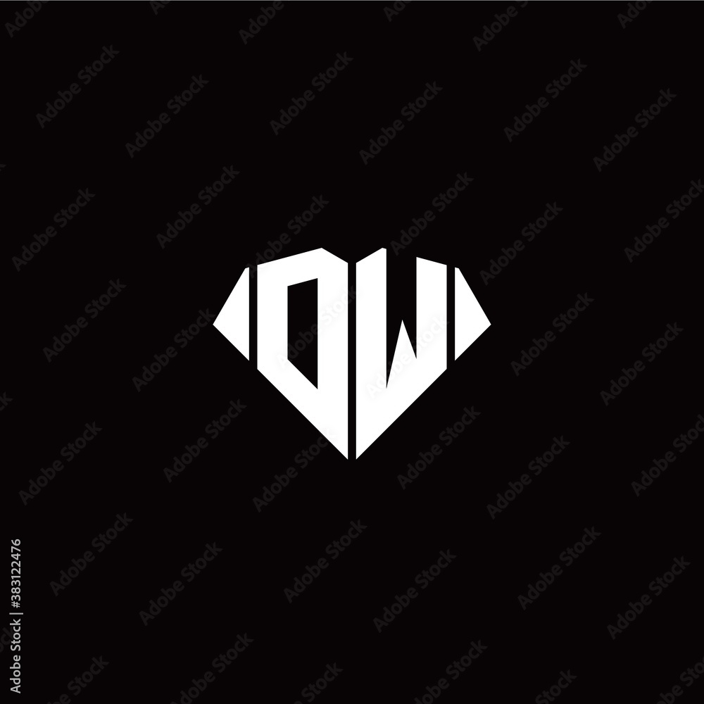 O W initial letter with diamond shape origami style logo template vector O W initial letter with diamond shape origami style logo template vector