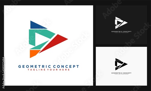 triangle geometric concept design logo