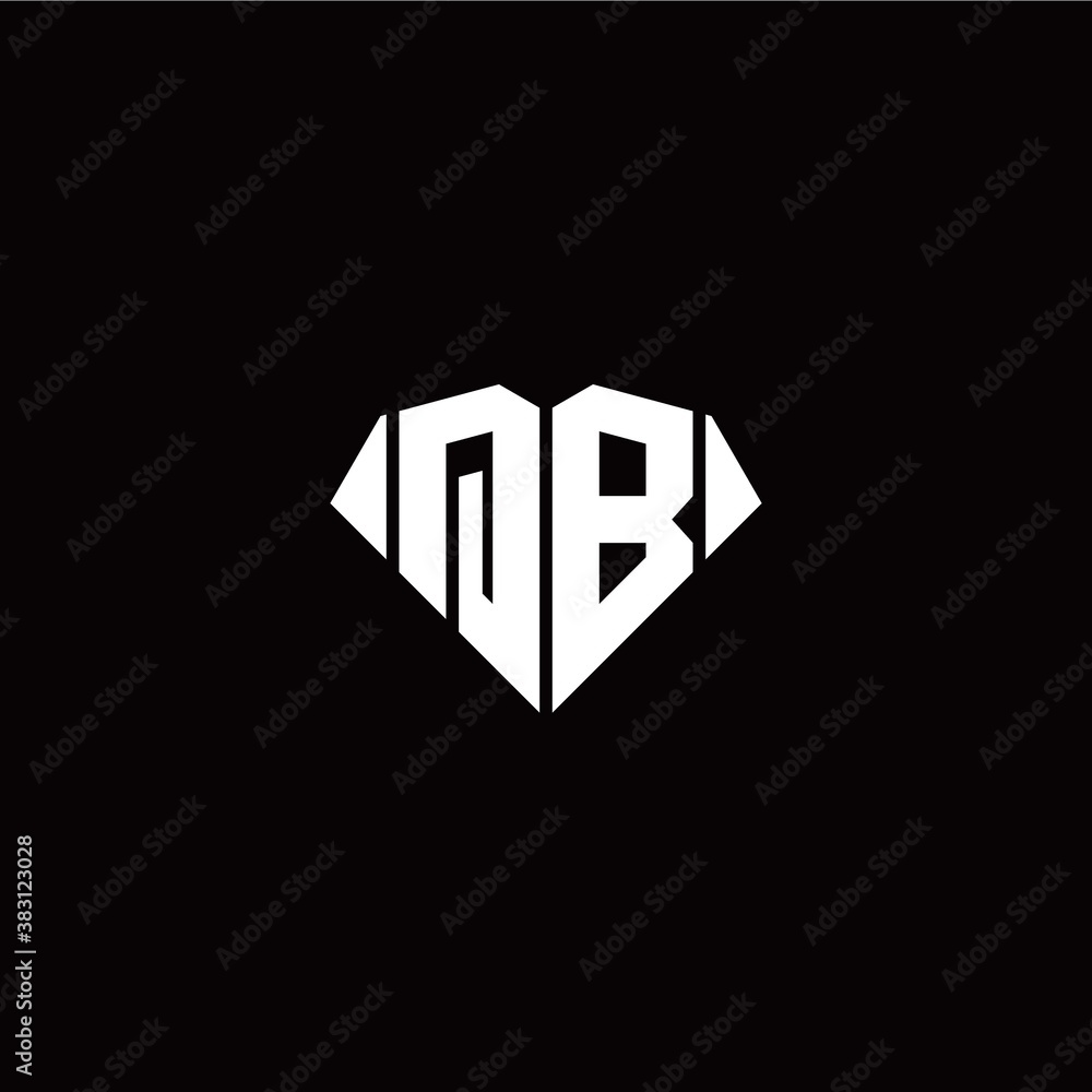 Q B initial letter with diamond shape origami style logo template vector Q B initial letter with diamond shape origami style logo template vector