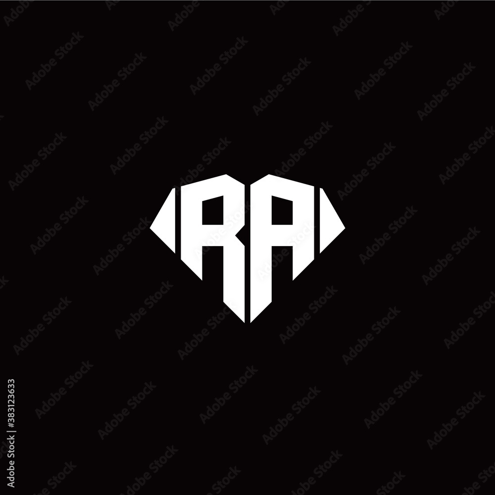 R A initial letter with diamond shape origami style logo template vector