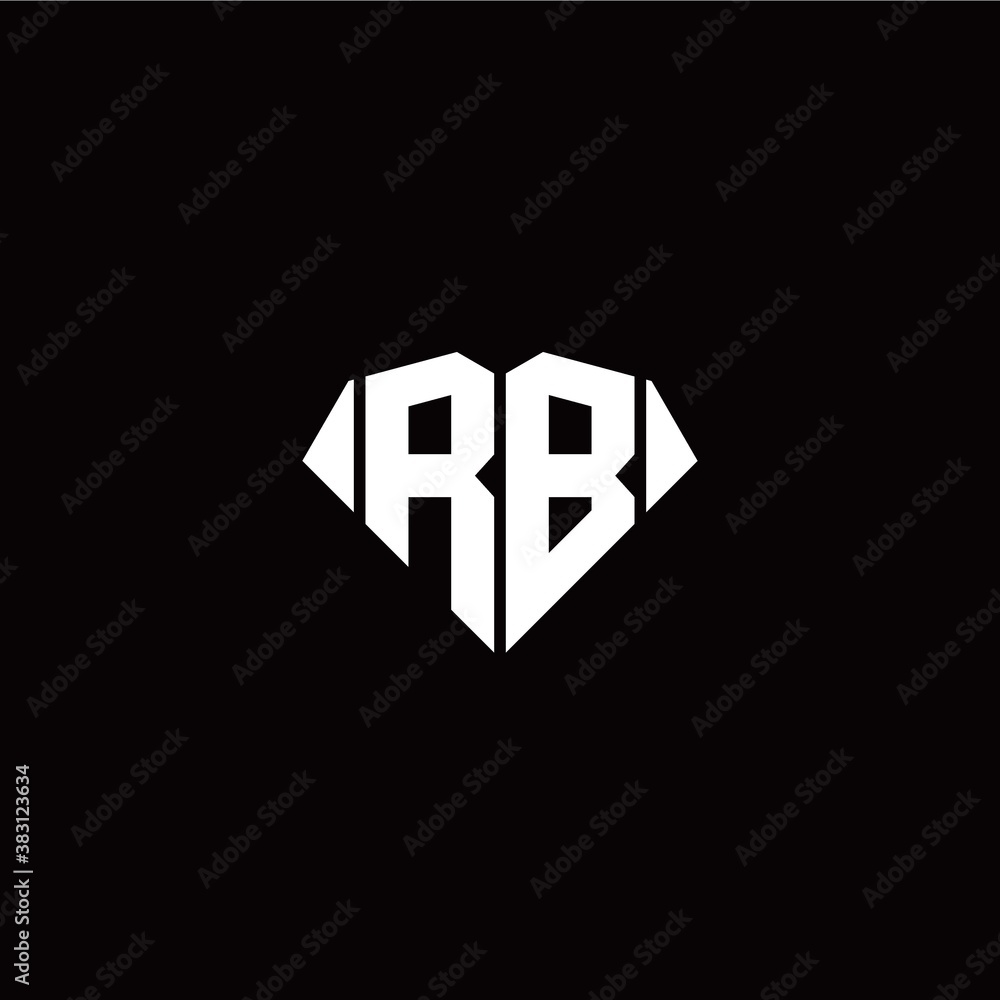 R B initial letter with diamond shape origami style logo template vector R B initial letter with diamond shape origami style logo template vector
