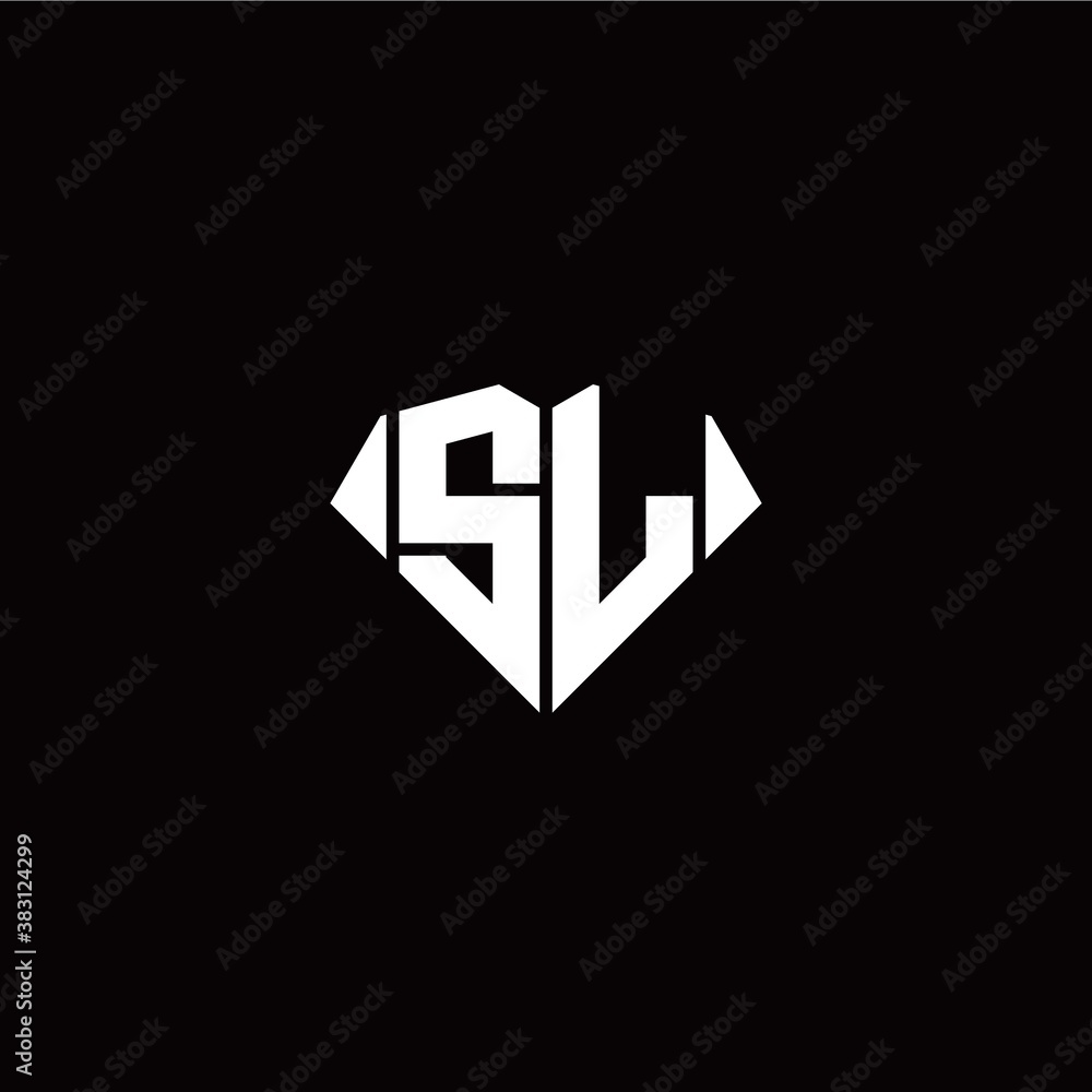 S L initial letter with diamond shape origami style logo template vector S L initial letter with diamond shape origami style logo template vector