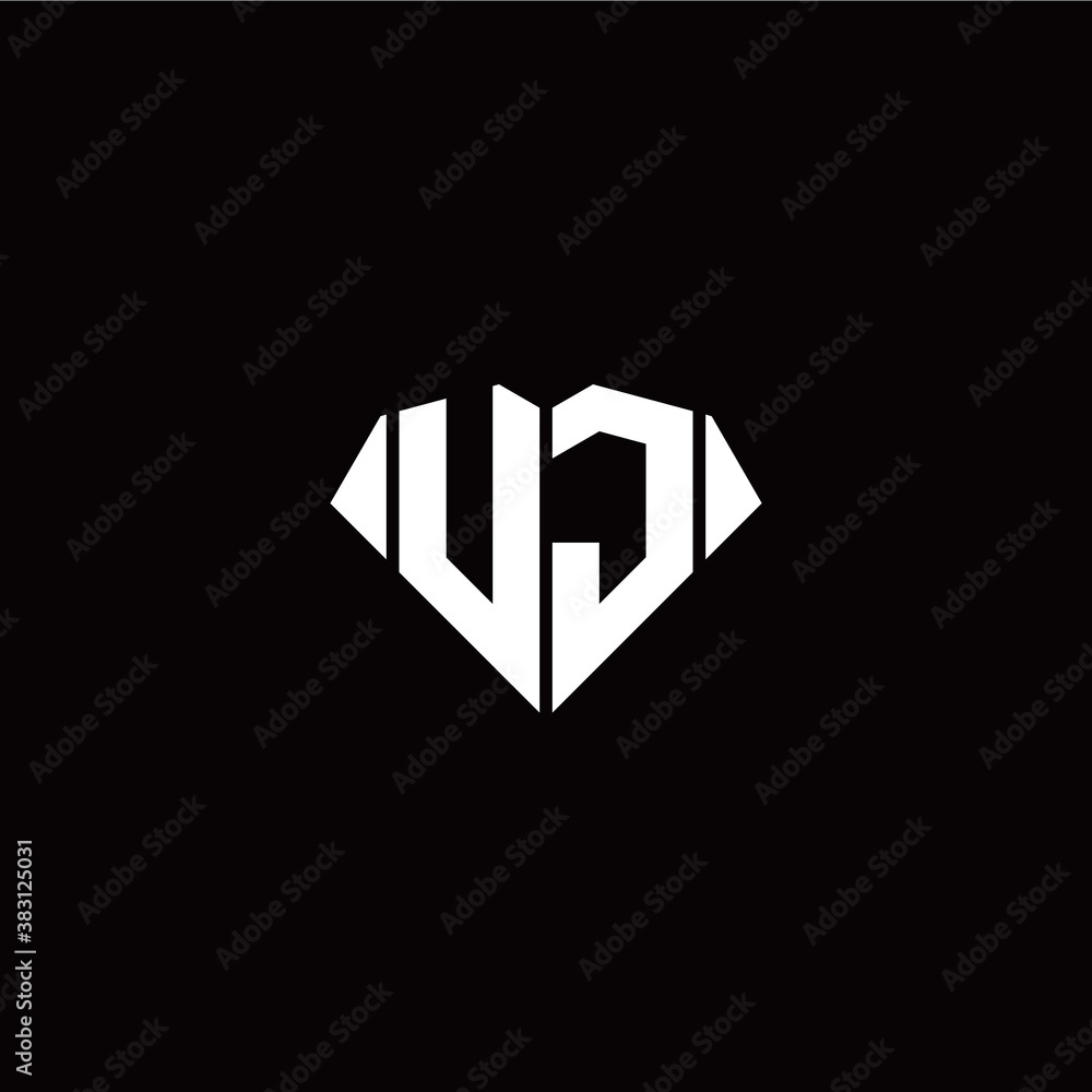 U J initial letter with diamond shape origami style logo template vector U J initial letter with diamond shape origami style logo template vector