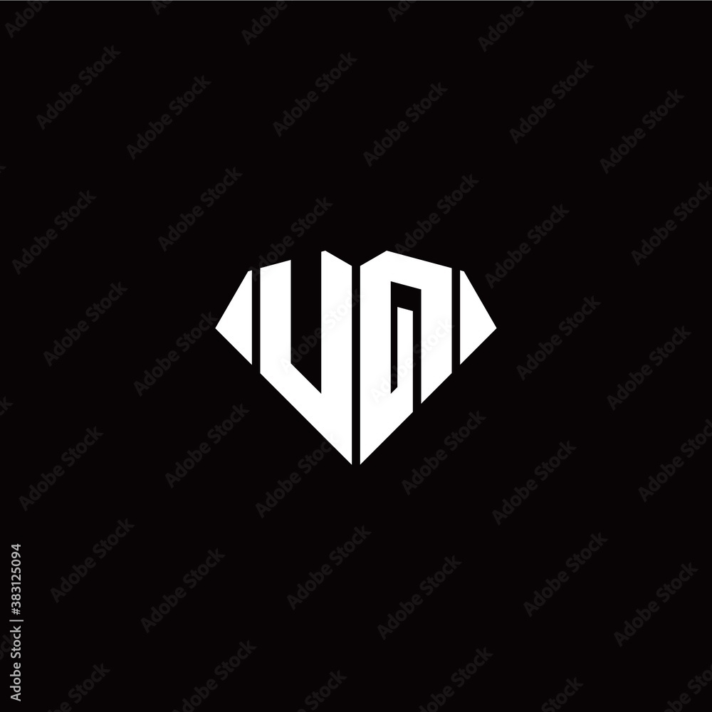 U Q initial letter with diamond shape origami style logo template vector U Q initial letter with diamond shape origami style logo template vector