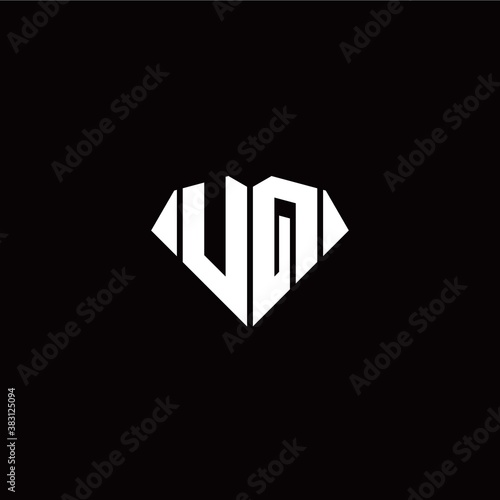 Free Download U Q initial letter with diamond shape origami style logo template vector - GFXLoad
