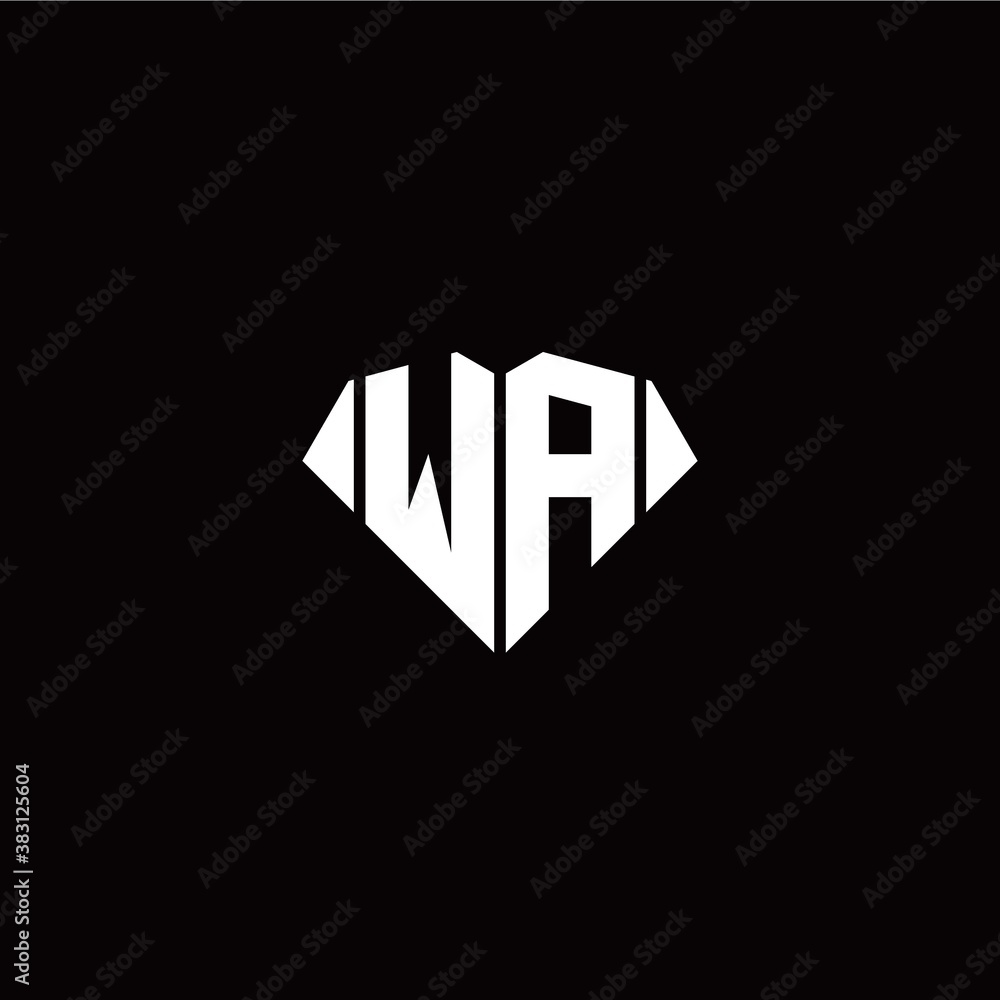 W A initial letter with diamond shape origami style logo template vector W A initial letter with diamond shape origami style logo template vector