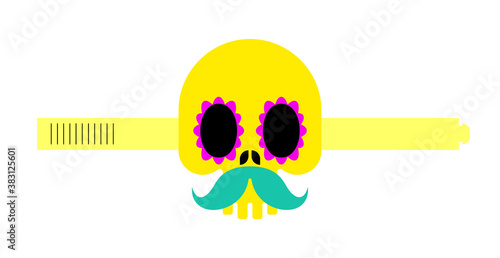 Skull paper mask template. carnival mask holiday. Day of dead in mexico masquerade