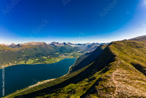 Rampestreken in Andalsnes, Norway. A famous tourist viewpoint