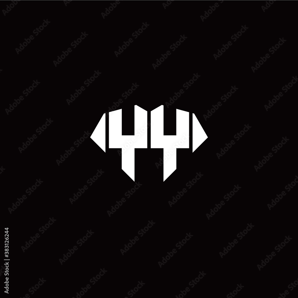 Fototapeta premium Y Y initial letter with diamond shape origami style logo template vector