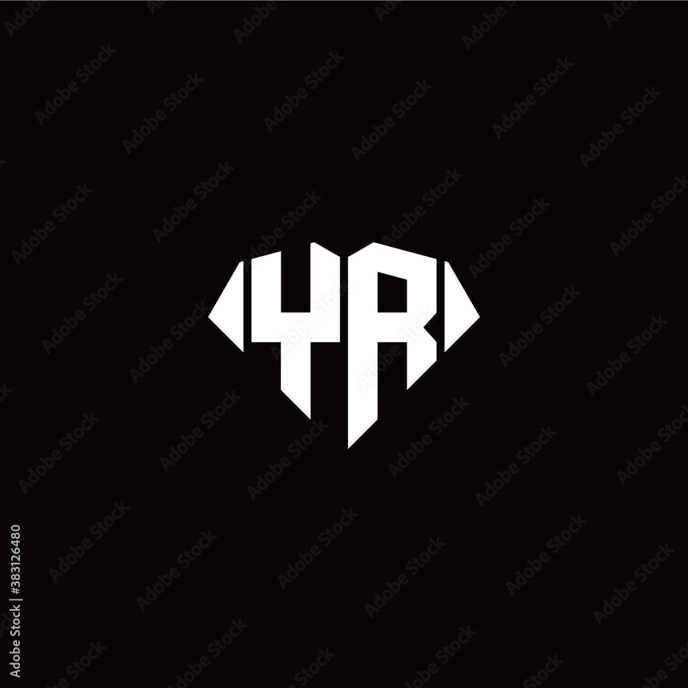 Fototapeta premium Y R initial letter with diamond shape origami style logo template vector