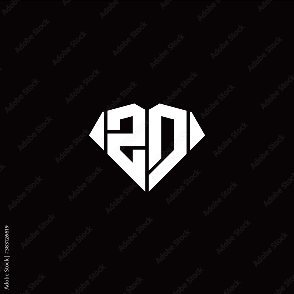 Z D initial letter with diamond shape origami style logo template vector Z D initial letter with diamond shape origami style logo template vector