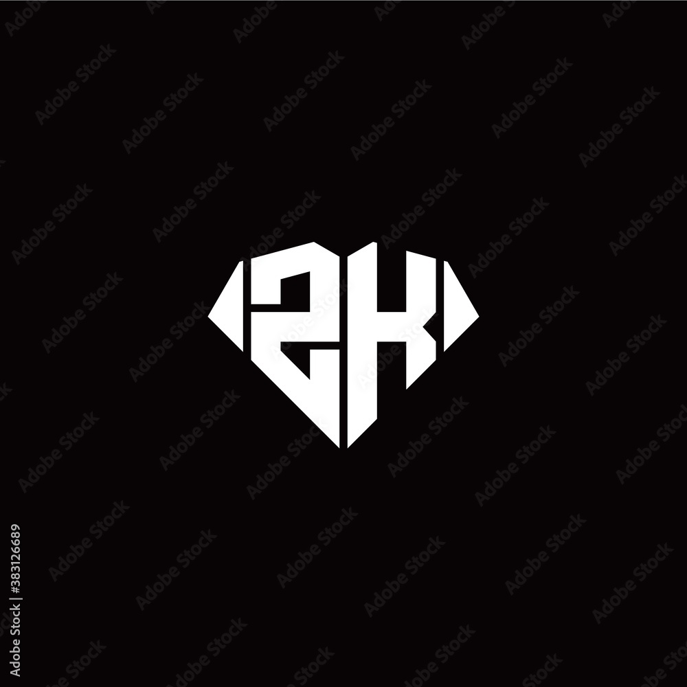 Z K initial letter with diamond shape origami style logo template vector Z K initial letter with diamond shape origami style logo template vector