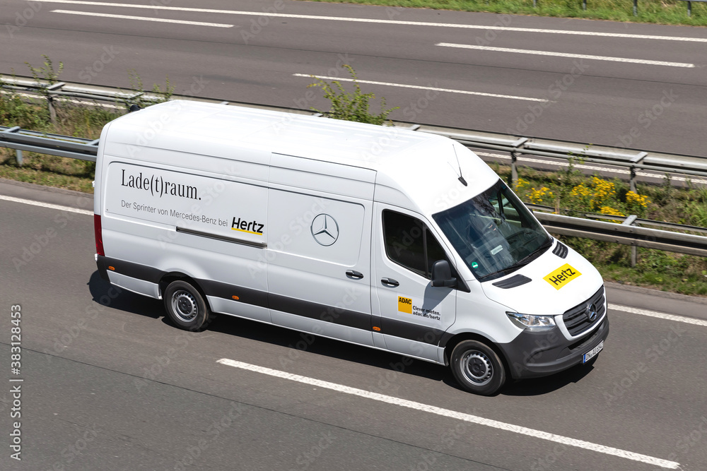 WIEHL, GERMANY JUNE 25, 2020 Hertz MercedesBenz Sprinter on
