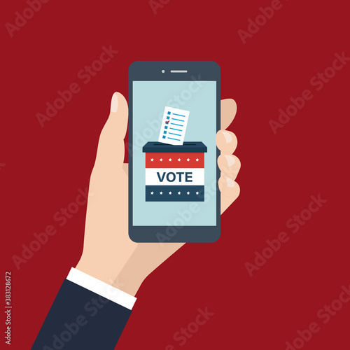 Voting concept. Presidential election. Vector illustration in flat style.
