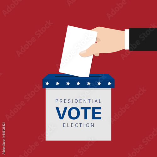 Voting concept. Presidential election. Vector illustration in flat style.
