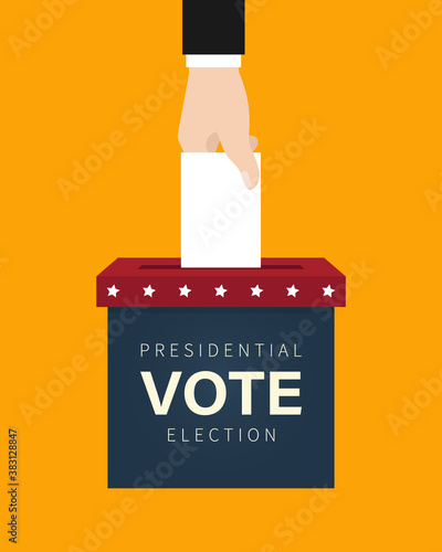 Voting concept. Presidential election. Vector illustration in flat style.
