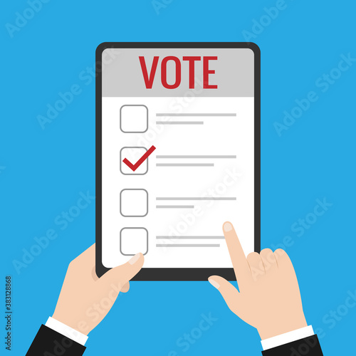 Voting concept. Presidential election. Vector illustration in flat style.

