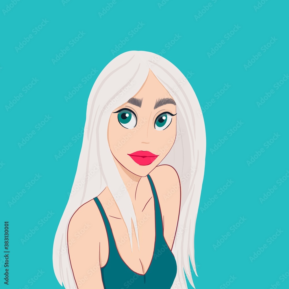the blonde illustration is perfect for postcards the blonde illustration is perfect for postcards