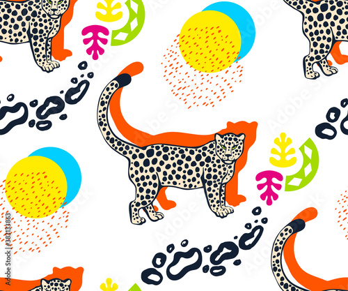 Photography Vector background hand drawn exotic wild cat lion