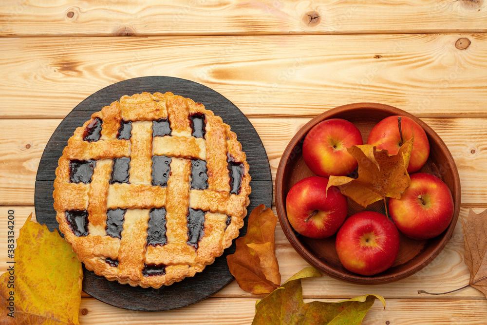 Top view of a traditional american thanksgiving pie top view Top view of a traditional american thanksgiving pie top view