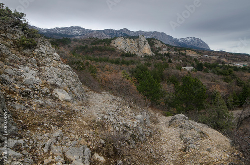 View of the Crimean mountains near Simeiz