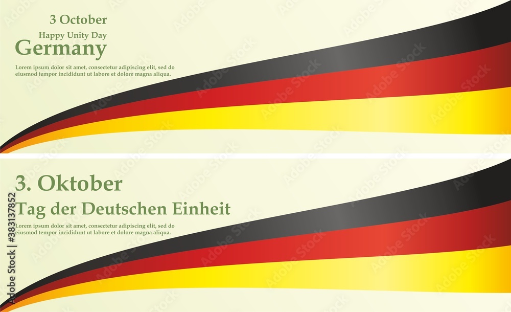 Flag of Germany, Holiday in Germany, Translation: German Reunification Day, Template for award design, an official document with the flag of Germany. Bright, colorful vector illustration. Flag of Germany, Holiday in Germany, Translation: German Reunification Day, Template for award design, an official document with the flag of Germany. Bright, colorful vector illustration.